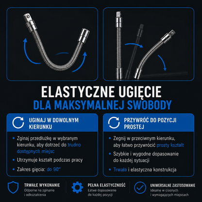 GripPro Cobra™ – Zestaw 3 Elastycznych Przedłużek do Kluczy